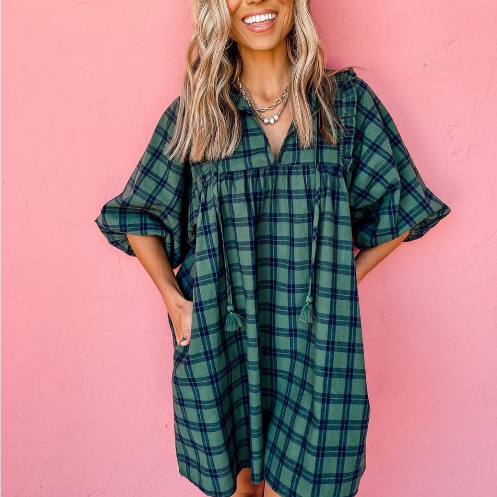 Plaid Mini Dress perfect for Christmas